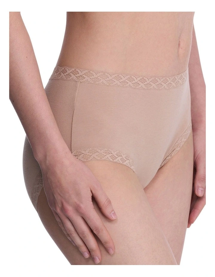 Bliss Lace Trim Pima Cotton High Waist Full Brief image 3