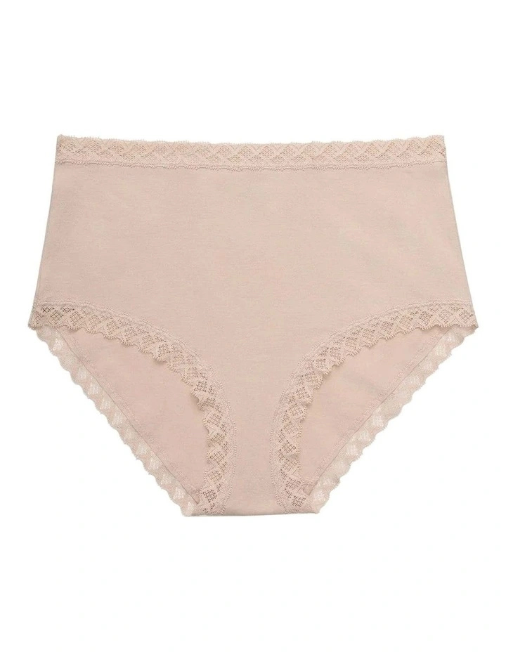 Bliss Lace Trim Pima Cotton High Waist Full Brief image 4