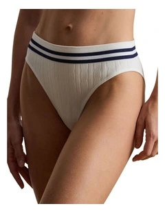 Cricket Cable Knit High Cut Seamless Bikini Brief