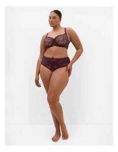 Plus Size Helena Ouvert Cheeky Panty  in bordeaux