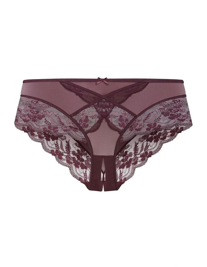 Plus Size Helena Ouvert Cheeky Panty in bordeaux image 3