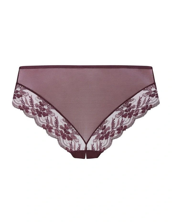 Plus Size Helena Ouvert Cheeky Panty in bordeaux image 4