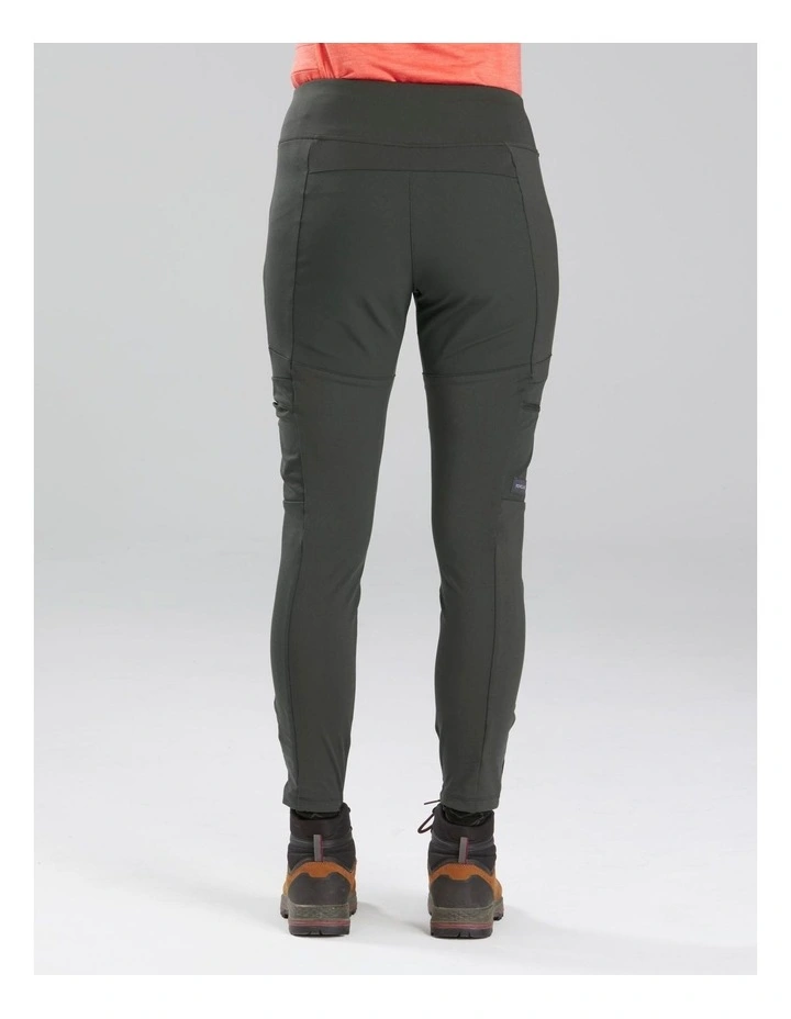 Trekking And Travel Sturdy Leggings 500 in Khaki image 2