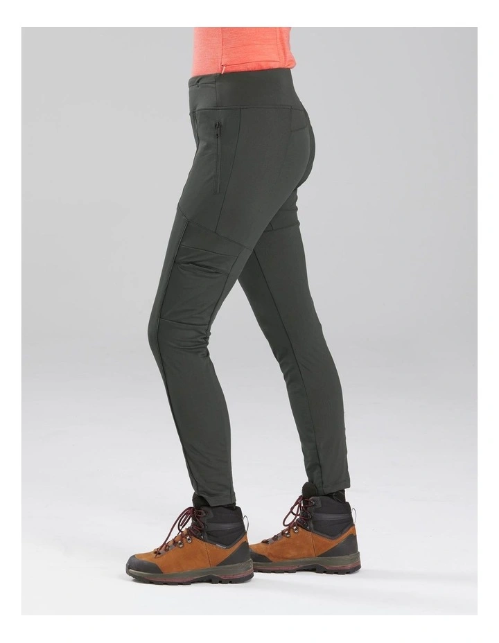 Trekking And Travel Sturdy Leggings 500 in Khaki image 5