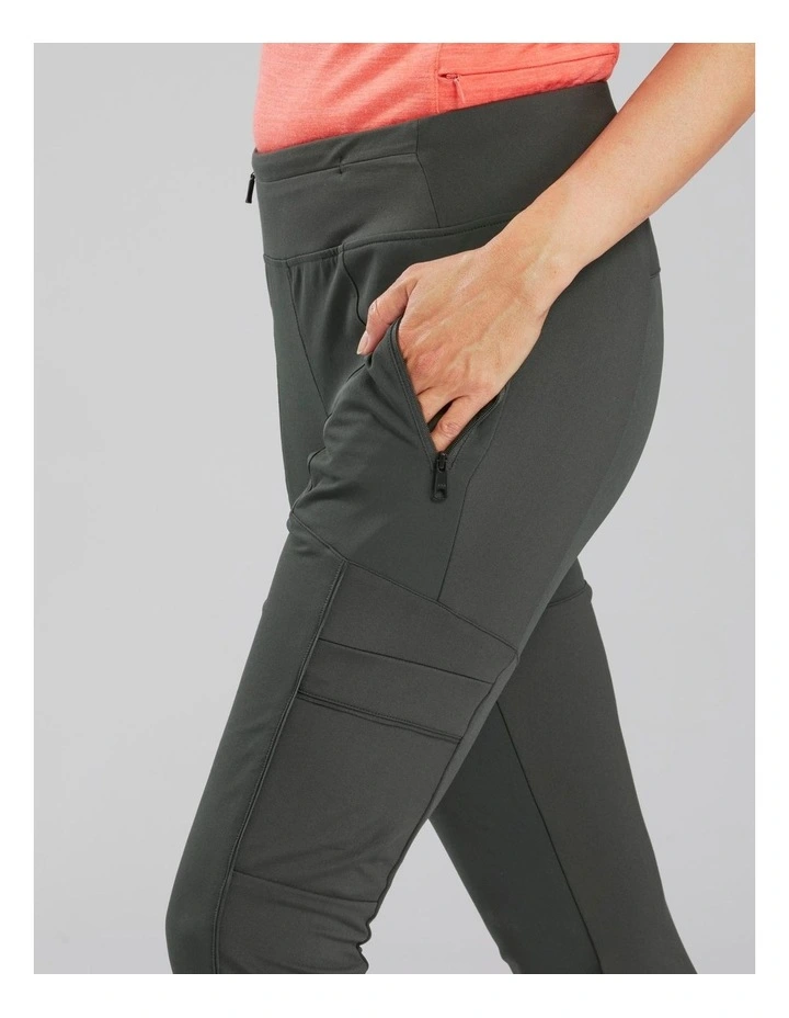 Trekking And Travel Sturdy Leggings 500 in Khaki image 7