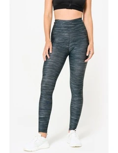 High-Waisted Fitness Leggings in Mottled Grey