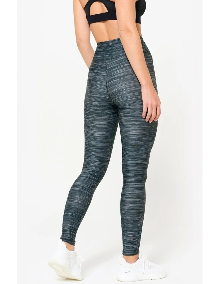 High-Waisted Fitness Leggings in Mottled Grey image 2