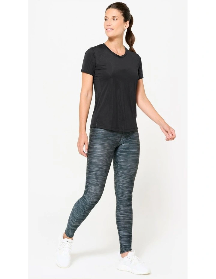 High-Waisted Fitness Leggings in Mottled Grey image 3
