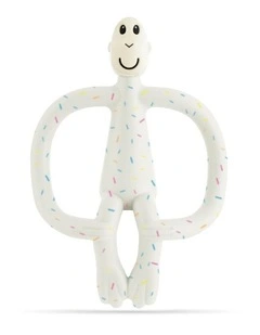 Monkey Teething Toy and Gel Applicator in Confetti Cream