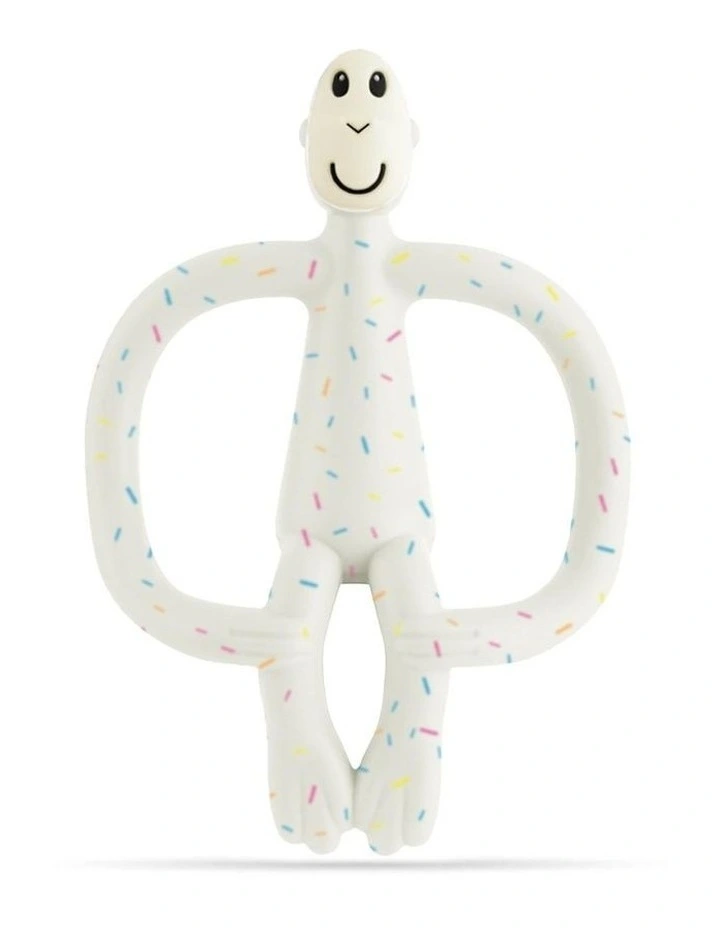 Monkey Teething Toy and Gel Applicator in Confetti Cream image 1
