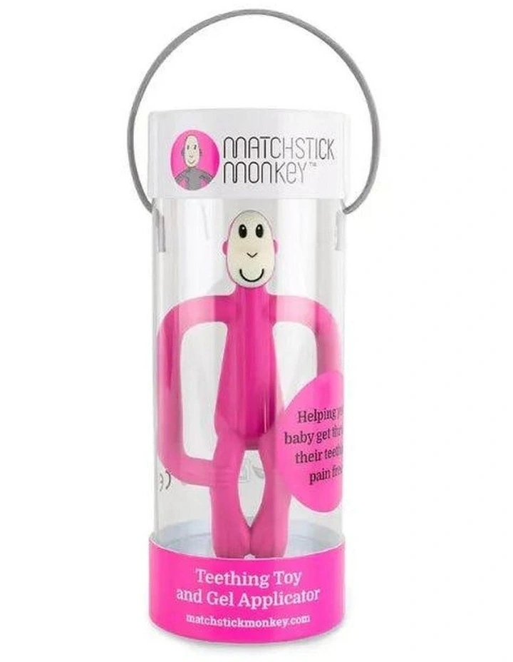 Monkey Teething Toy and Gel Applicator in Pink image 4