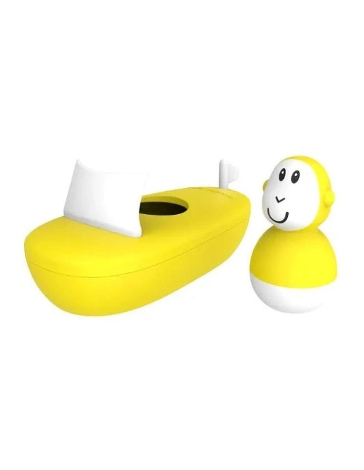 Monkey Bath Time Boat Set in Yellow image 2