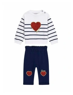 Active Top and Pants Set in White