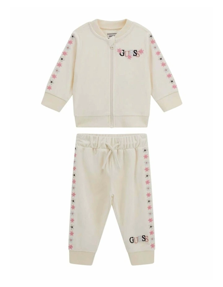 Eco Active Top and Pants Set in Cream Velvet image 1