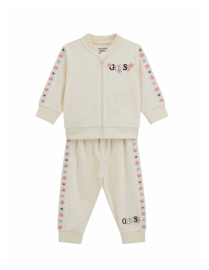 Eco Active Top and Pants Set in Cream Velvet image 2
