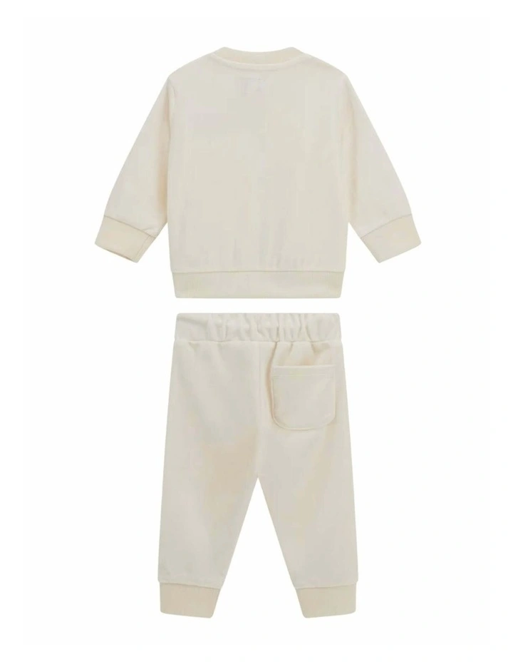 Eco Active Top and Pants Set in Cream Velvet image 3