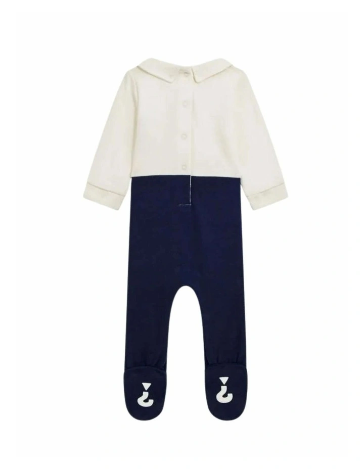 Brushed Interlock Overall in White image 2