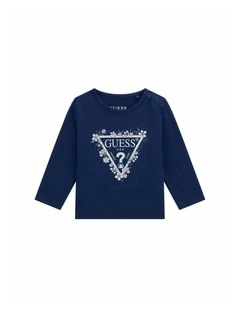 Eco Long Sleeve Logo T-Shirt in Blue