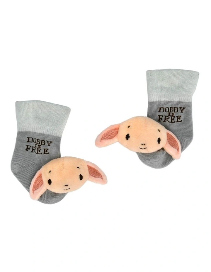 Harry Potter - Dobby Baby Socks, Foot Rattles, Grey, 10cm H, Birth  image 2