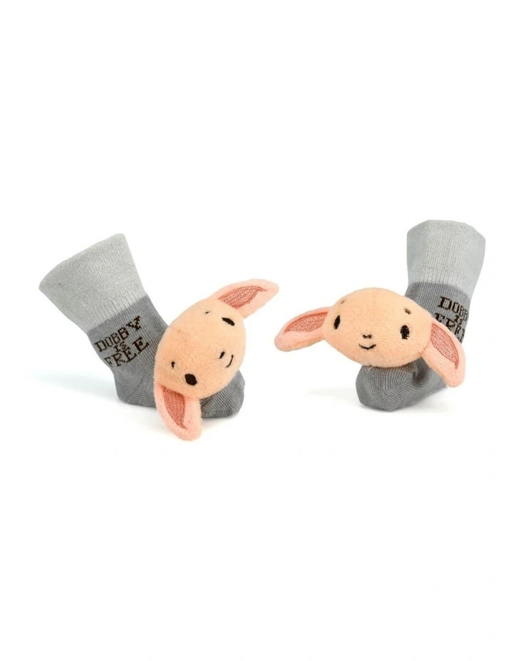 Harry Potter - Dobby Baby Socks, Foot Rattles, Grey, 10cm H, Birth  image 3