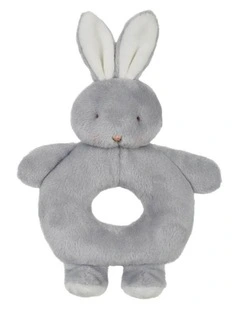 Bunnies by the Bay - Ring Rattle: Grady Bunny Grey - Rattle