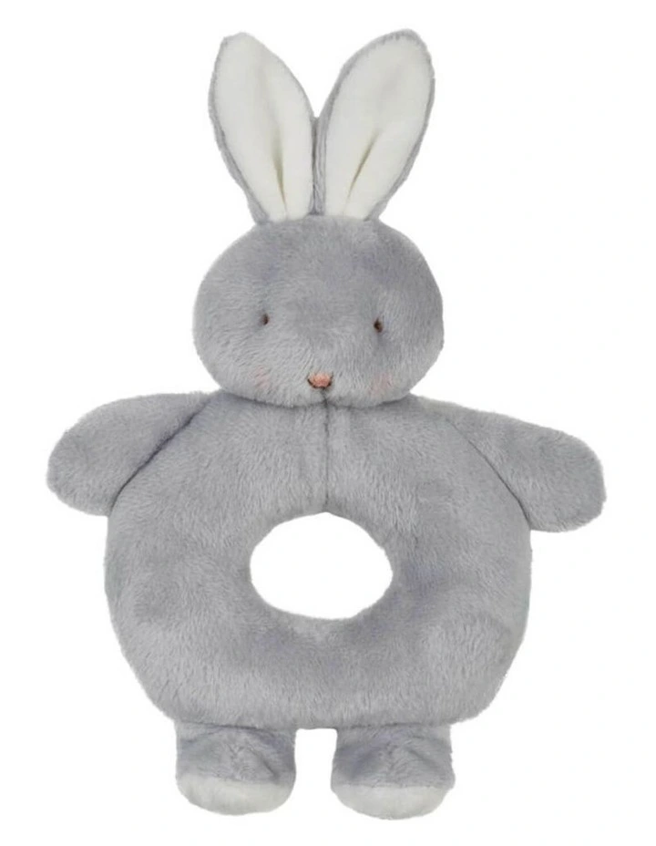 Bunnies by the Bay - Ring Rattle: Grady Bunny Grey - Rattle image 1