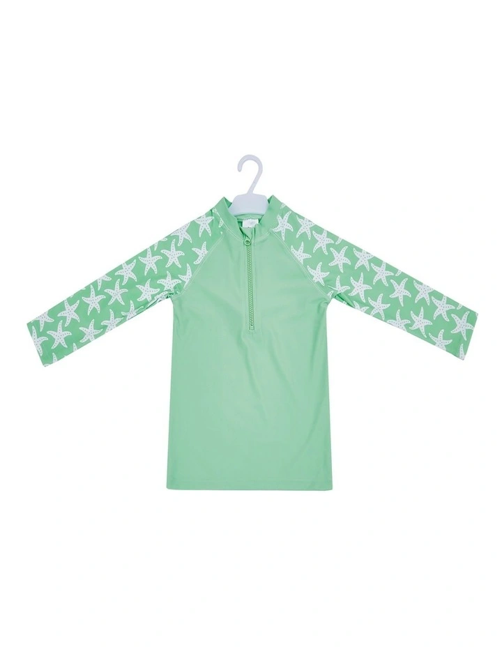 Big Softies 3pc-L/S Rashie, Short & Hat,Green starfish image 2