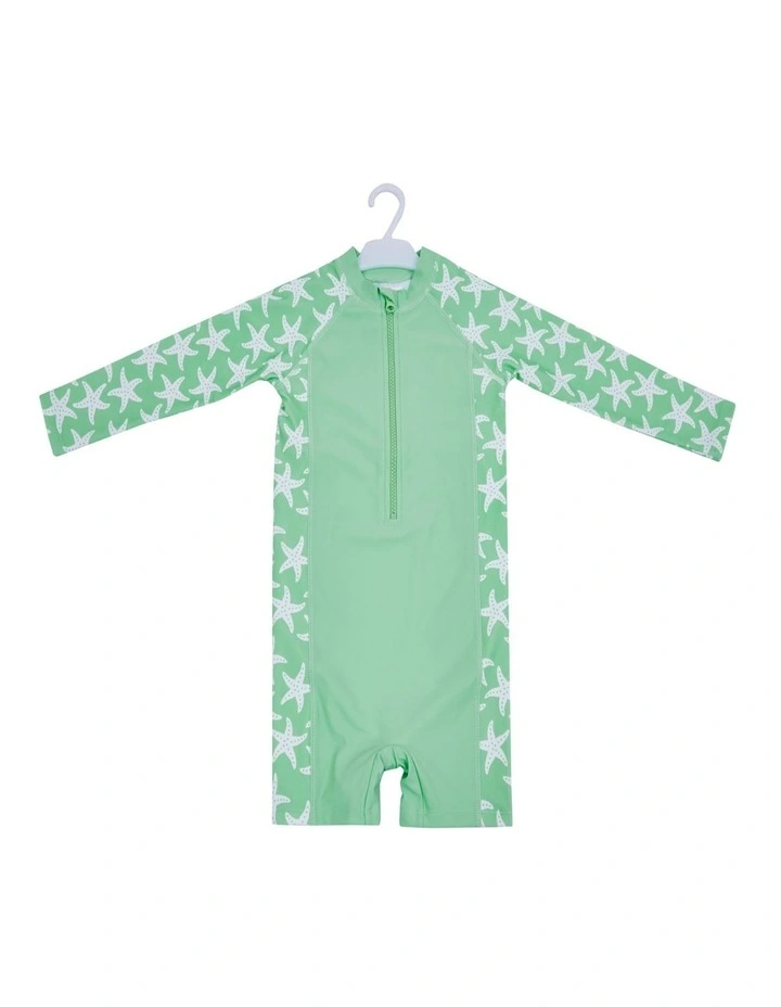 Big Softies 2pc Swimsuit & Hat- Green starfish image 2