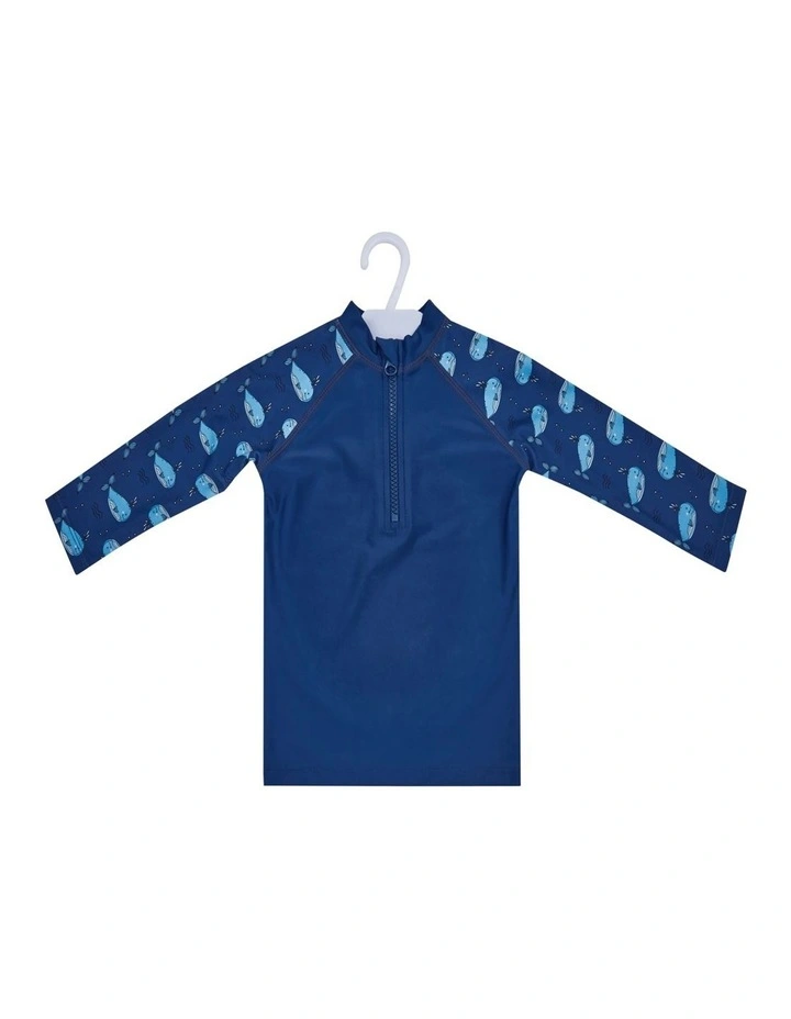 Big Softies 3pc-L/S Rashie, Short & Hat,Blue Whale image 2