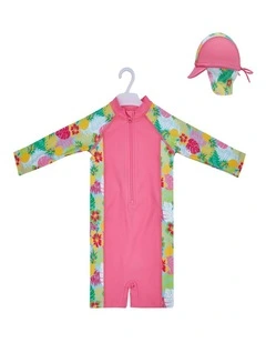 Big Softies 2pc Swimsuit & Hat- Tropical