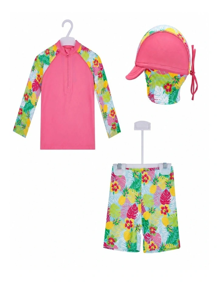 Big Softies 3pc-L/S Rashie, Short & Hat, Tropical image 1