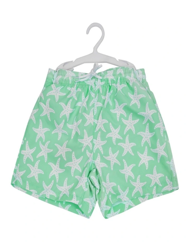 Big softies Swim shorts, Green Starfish image 1