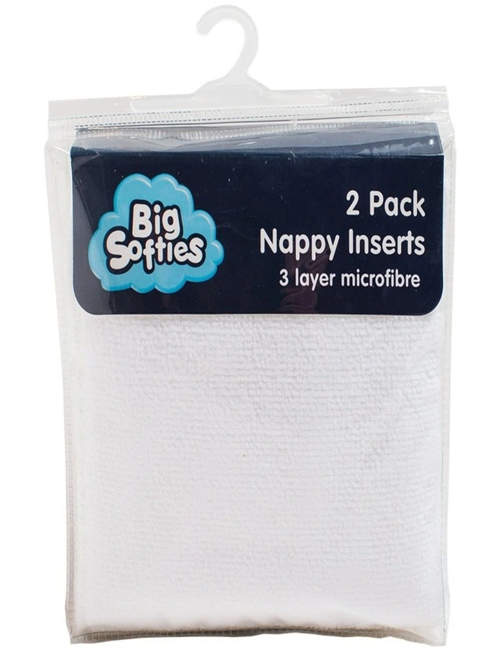 Big Softies 2 Pack Nappy Inserts - White image 1