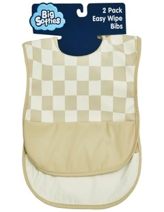 Big Softies 2 Pack Recycled pouch bibs-wipe free
