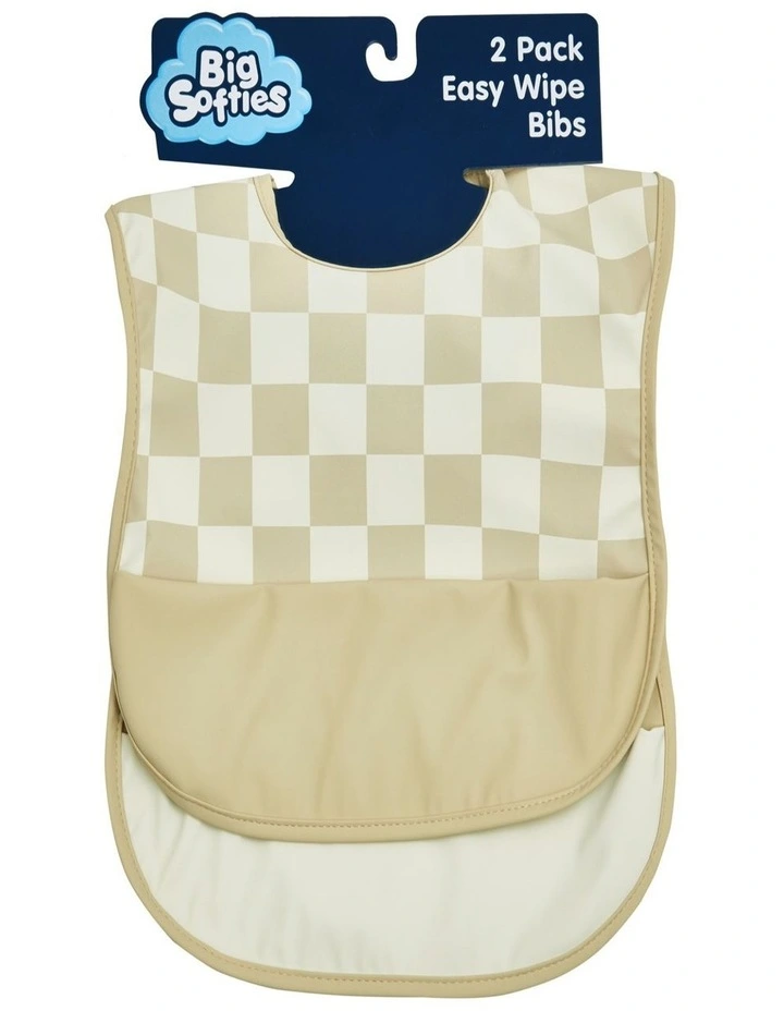 Big Softies 2 Pack Recycled pouch bibs-wipe free image 1