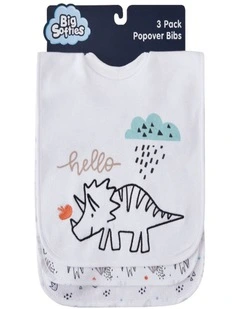 Big Softies 3 Pack Popover Bibs - Dino