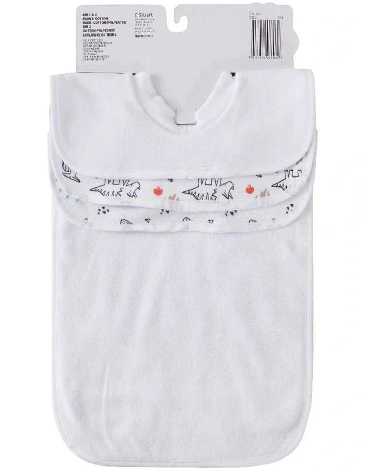 Big Softies 3 Pack Popover Bibs - Dino image 2