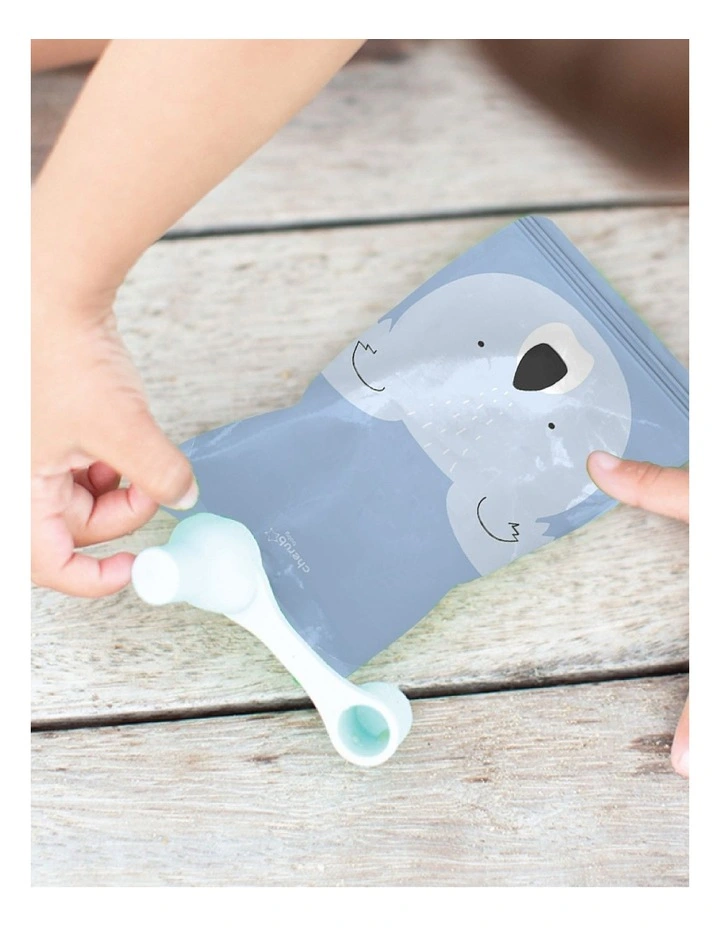 Solid Feeding Bundle | Automatic Baby Food Maker   Reusable Baby Food Pouches Bundle Blue & Green image 5