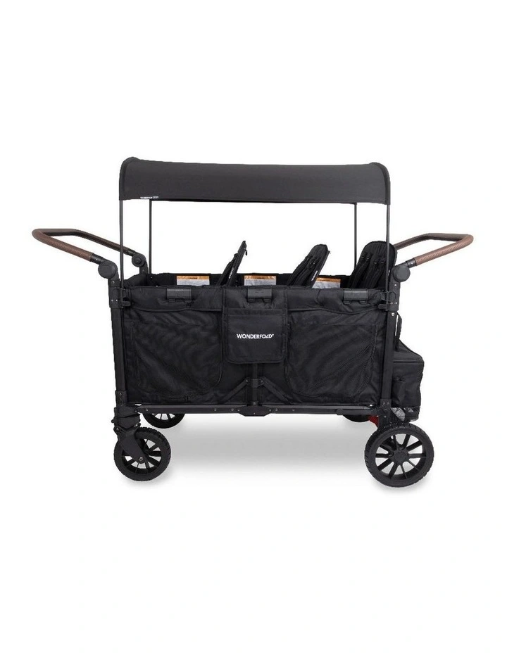 WonderFold W6 Luxe Pro Stroller Wagon - Jet Black image 1