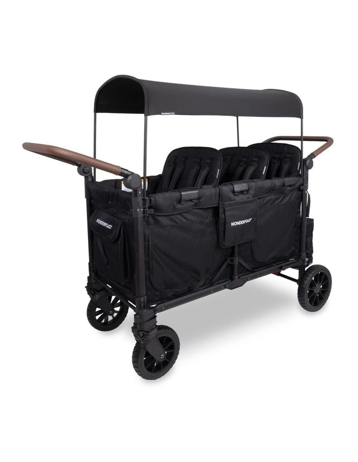 WonderFold W6 Luxe Pro Stroller Wagon - Jet Black image 2