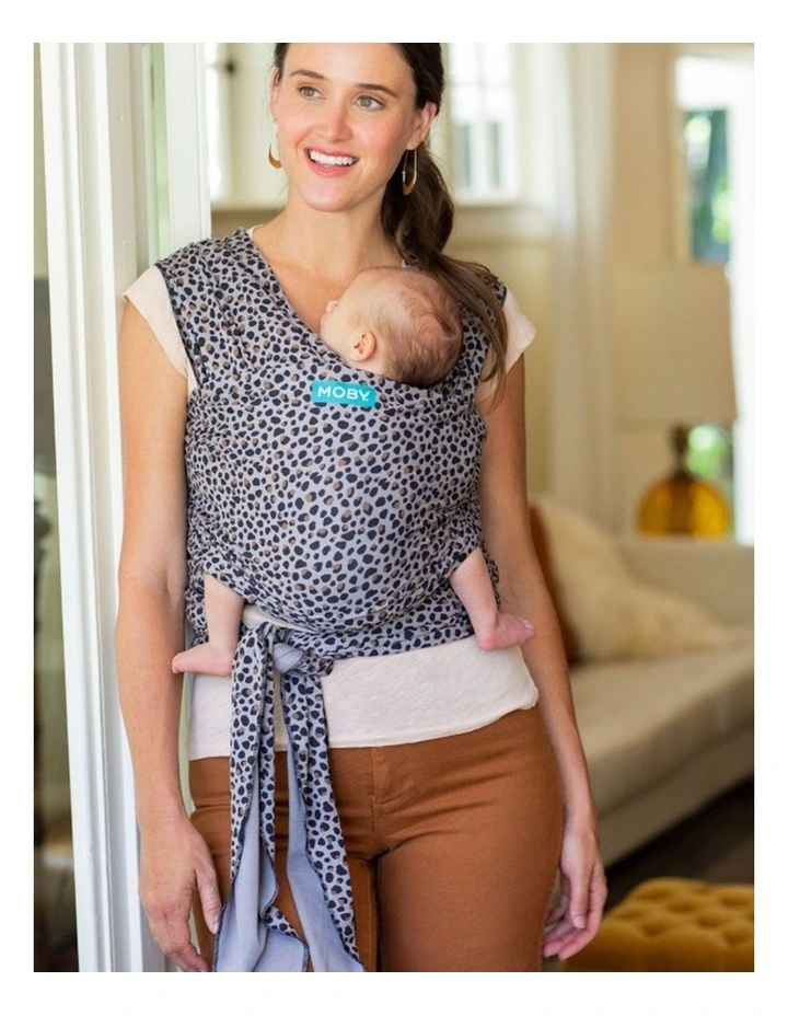 Babystudio Moby Classic Wrap Baby Newborn Infant Cotton Body Sling Carrier Leopard Print image 2