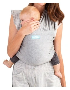 Babystudio Moby Fit Hybrid Baby Newborn Infant Fabric Body Carrier 0-13.6kg Grey