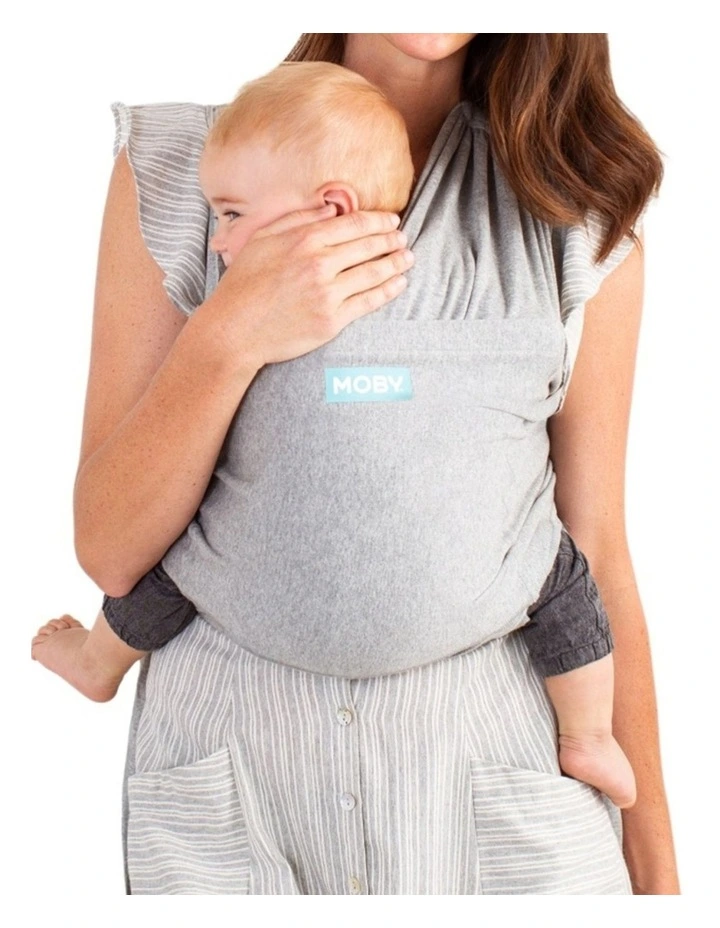 Babystudio Moby Fit Hybrid Baby Newborn Infant Fabric Body Carrier 0-13.6kg Grey image 1