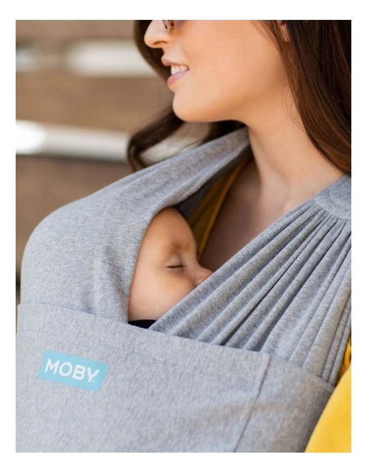 Babystudio Moby Fit Hybrid Baby Newborn Infant Fabric Body Carrier 0-13.6kg Grey image 3