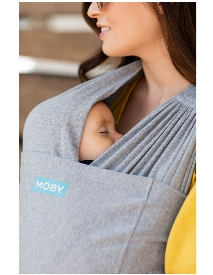 Babystudio Moby Fit Hybrid Baby Newborn Infant Fabric Body Carrier 0-13.6kg Grey image 4