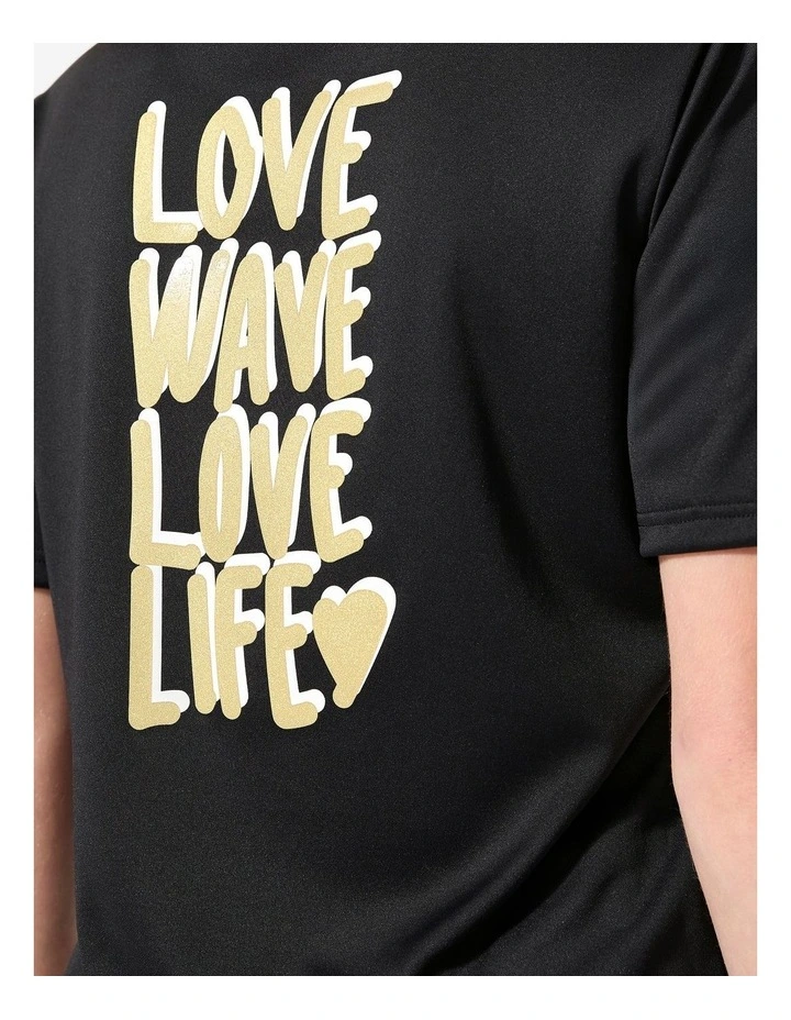 Kids surfing short sleeve UV-protection t-shirt - 100 Love black image 3