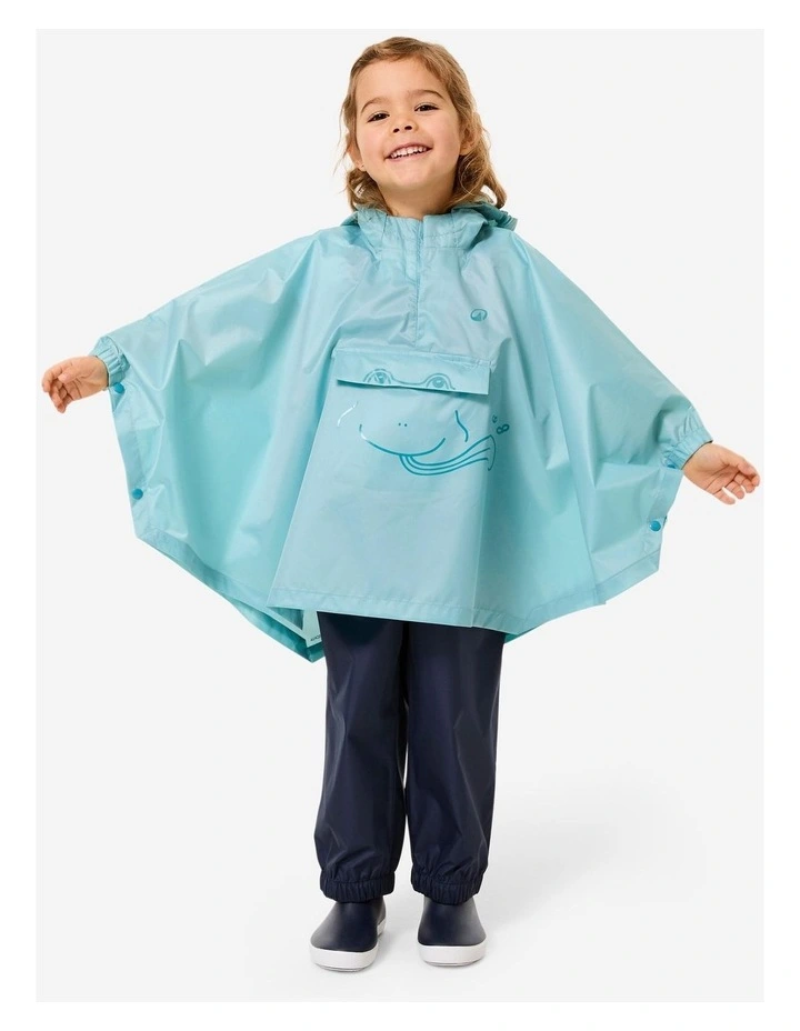 Decathlon - Kids waterproof hiking poncho MH100 in Blue image 4