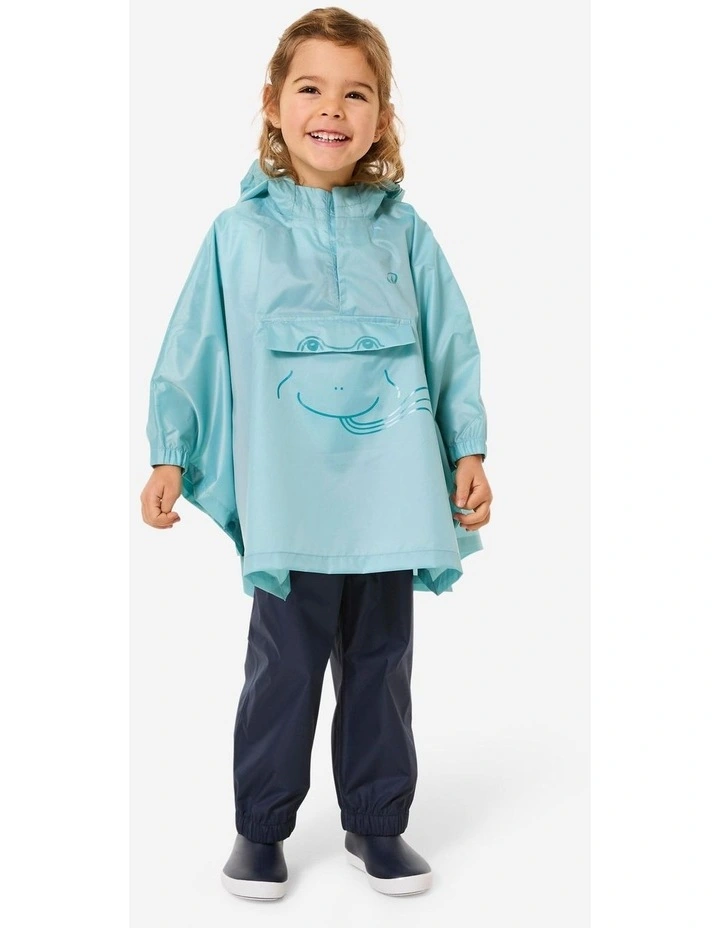 Decathlon - Kids waterproof hiking poncho MH100 in Blue image 5