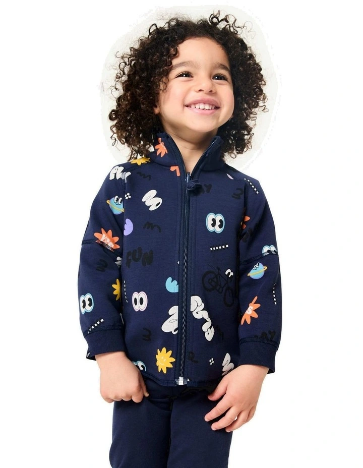 Kids' Unisex Reversible Zip-Up Jacket - Navy Blue image 1