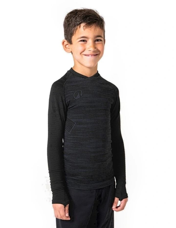 Decathlon - Kids' Long-Sleeved Thermal Base Layer Top Keepdry 500 - Black image 1